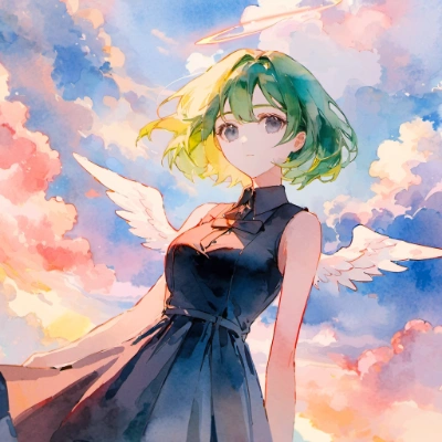 水彩画風天使