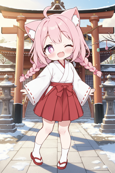 神社のお手伝いをしたよ♪