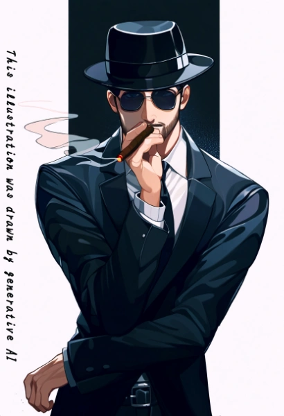 葉巻をふかすサングラスをした強面の男性