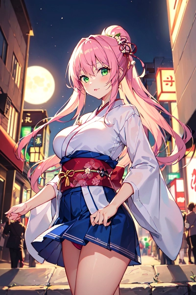 街中、巫女