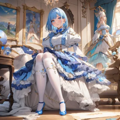 お出かけ前の青髪さん