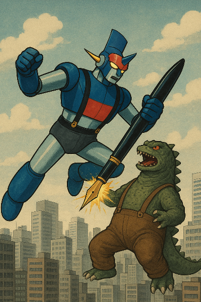 万年筆ロボ サスペンダー