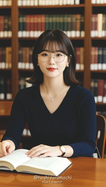 図書館での知的な読書時間 - Intellectual reading time in the library