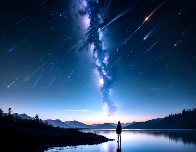 流れ星を待つ少女