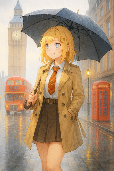 雨のロンドン、探偵アメリアのひととき