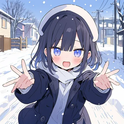 雪を喜ぶ女の子❄