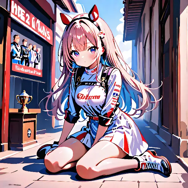 勝利の余韻に微笑む少女