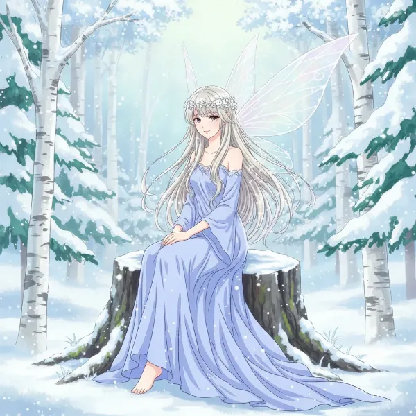 雪の森に佇む妖精の静かな約束