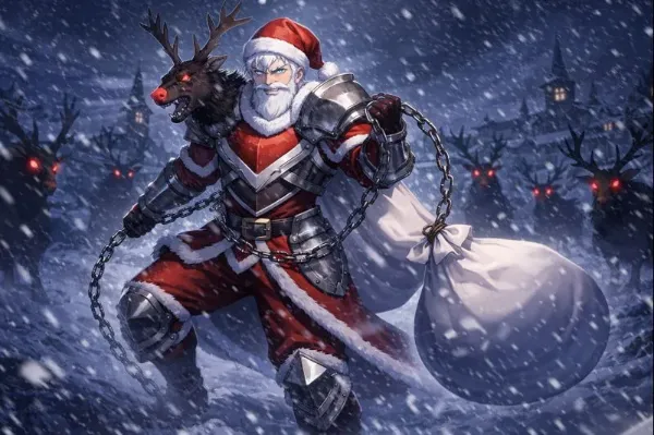 聖夜テンションでプレゼントを投げつけてくる戦士のおじさん