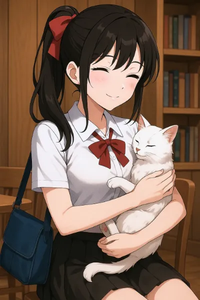 書記ちゃん、猫カフェで猫コスをしちゃう！