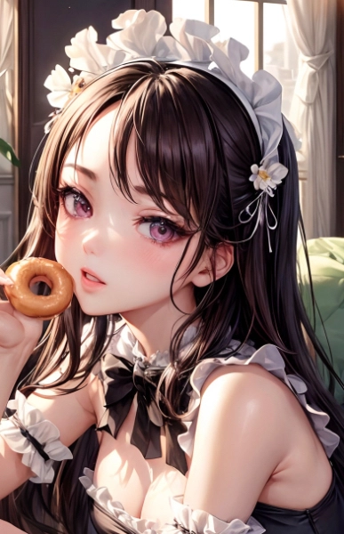 ドーナツとメイドさん
