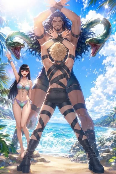 マーメイド水着のファンと、夏を刺激する敵幹部ども