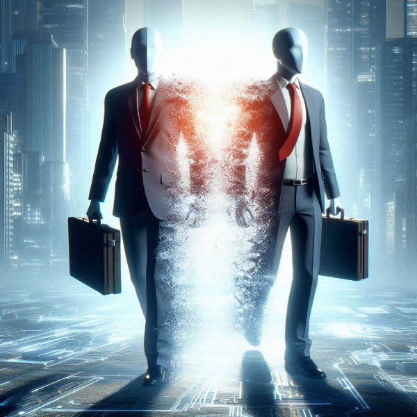 スーツがスーっと消えて