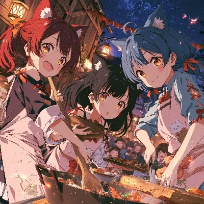 秋祭りの繁盛店