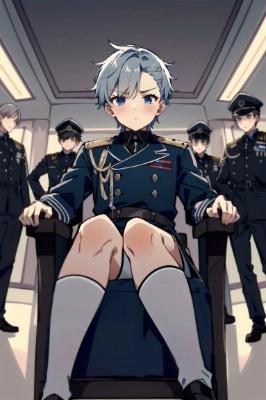 軍服姿の少年
