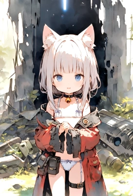 白猫ちゃんマイクロビキニ