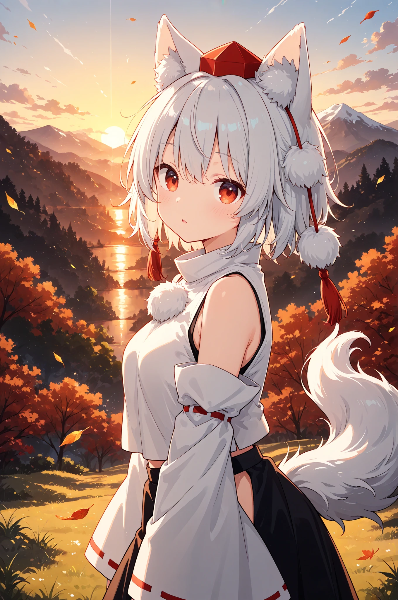 白狼天狗と秋の山