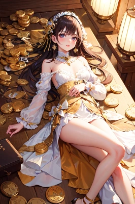 金貨と女性