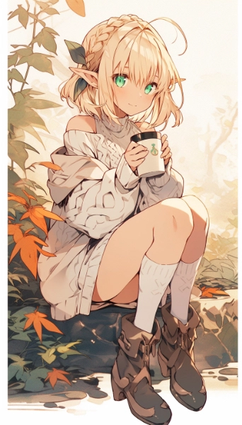 秋の私服エルフ