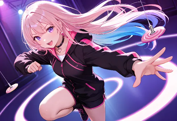 ネオンライトに舞うヨーヨーの少女