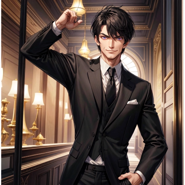 ネクタイで黒スーツな黒髪短髪男性！！その2(6枚)