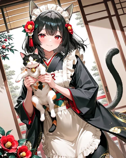 猫耳娘と看板猫達