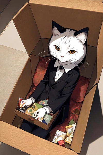 ネコは箱に住んでいる