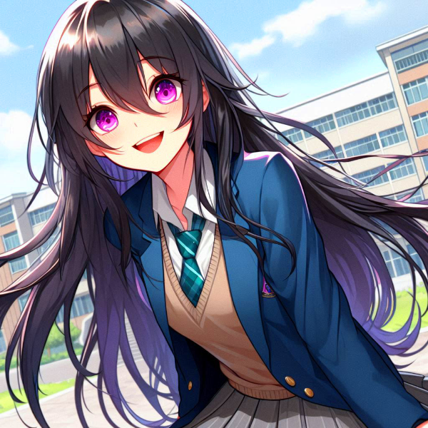 長髪黒髪少女と、校舎＊(12枚)