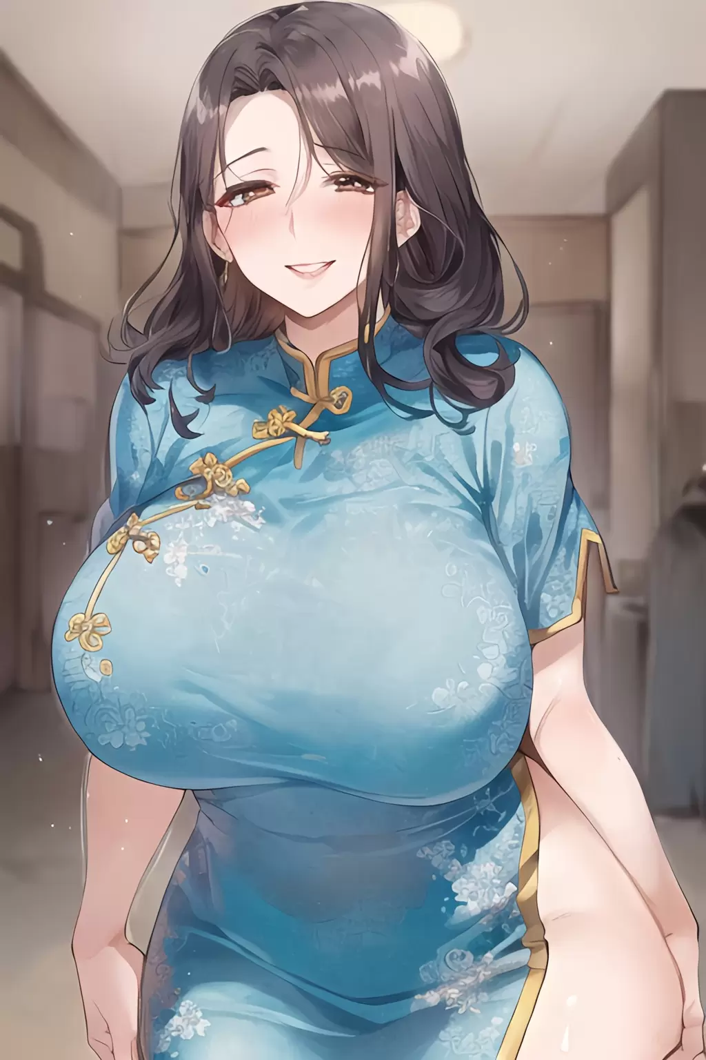 チャイナ服の爆乳熟女 | Aipictors