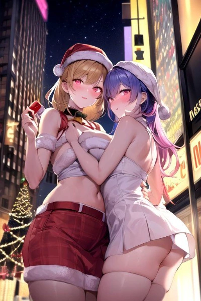 クリスマスの夜の街