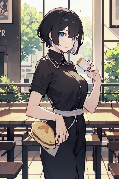 パンケーキを持ち歩く女子