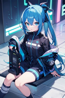 青髪サイバー女子