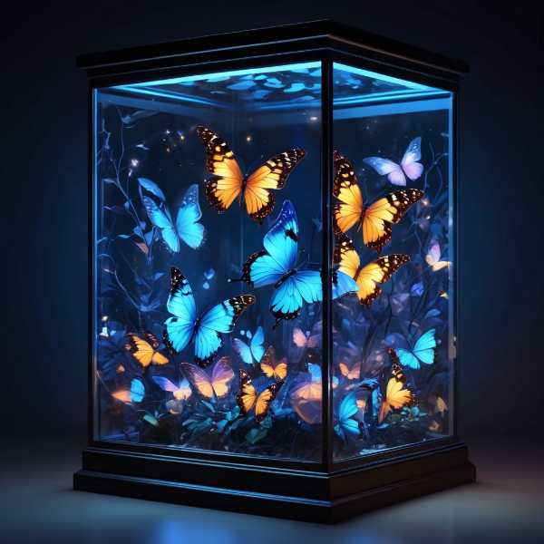 Butterfly in glass