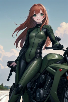 Green motorcycle