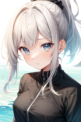 ラッシュガードは脱がないわよ…