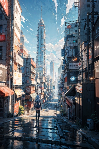 下町の朝