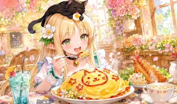 ねこさん印のオムライス