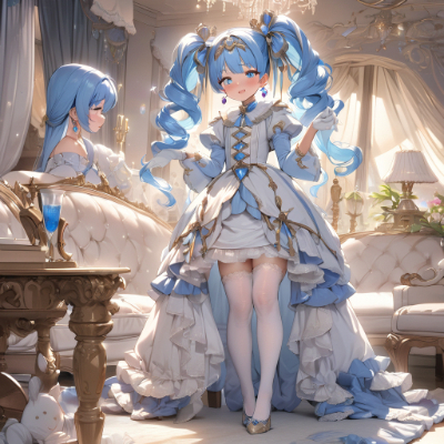 かわいい青髪お姫様
