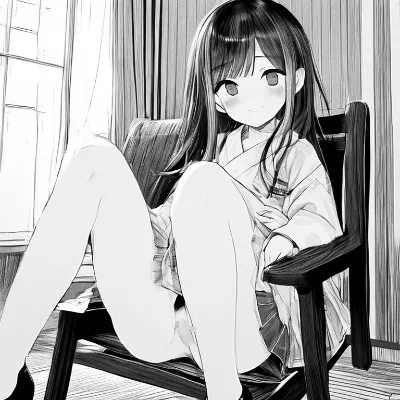 浴衣姿のゆったり少女