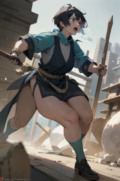 レイラさんの豪快餅つき