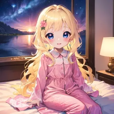 パジャマ姿の金髪少女