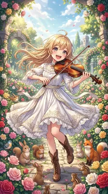 バラの回廊で響く魔法の旋律