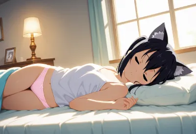 寝ているあずにゃんを起こしに来たよ