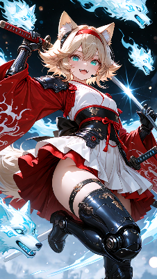 狼霊剣士の蒼炎舞