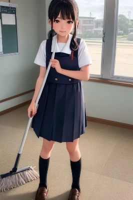 お掃除中