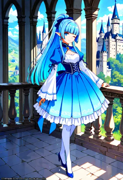 丘の奥に残る、青の流れと白の折り目