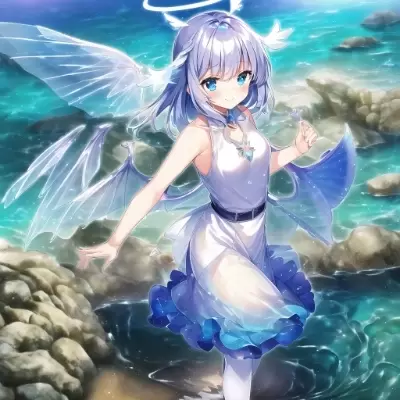 電子の精霊の水遊び