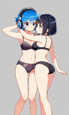 青髪ちゃんと黒髪ちゃん