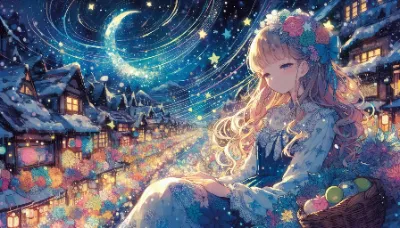 星降る雪の村で花娘の願い