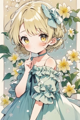Girl and flowers